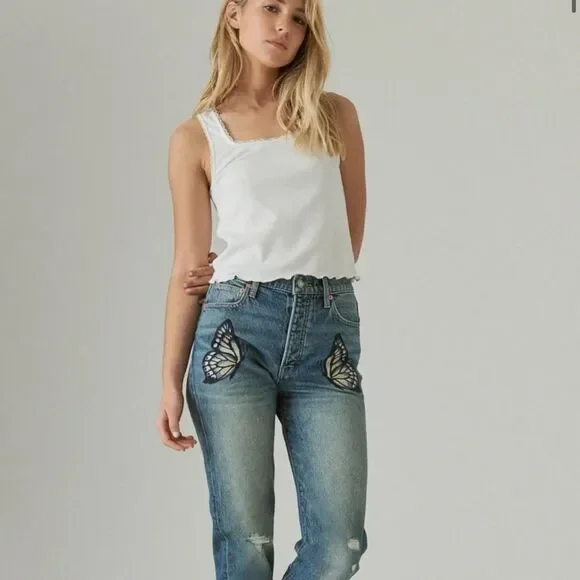 Lucky Brand Jeans Lucky Brand Jeans
Drew Mom High Rise Taper butterfly 6 28 - Picture 7 of 14